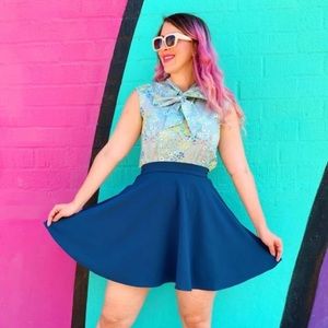 Retrolicious Blue Skater skirt L